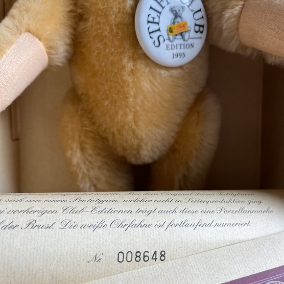 Steiff Club Ed 1995/96 Replica Baby-Bear 1946 Blond 35 w/Button Tag - Picture 5 of 9